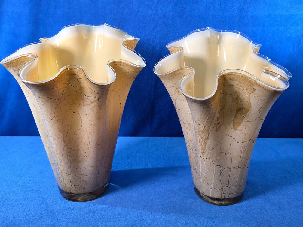 Pair of Vintage Art Glass Vases (LPO)