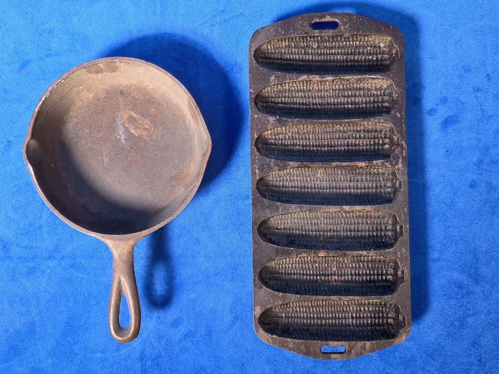 Cast Iron Corn Stick Pan & #3 Lodge Skillet