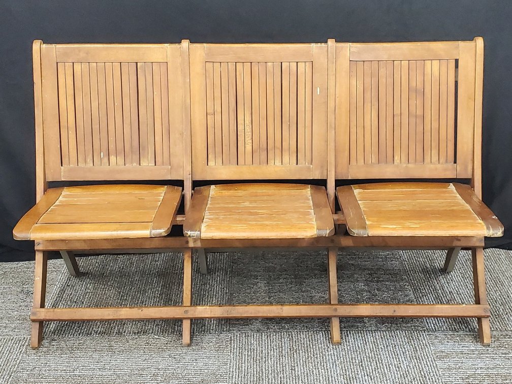 Vintage 3-Seat Wood Bench (LPO)