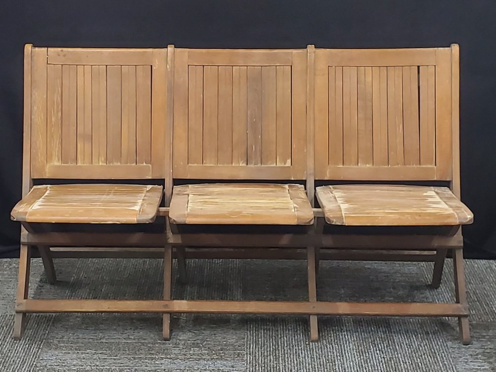 Vintage 3-Seat Wood Bench (LPO)