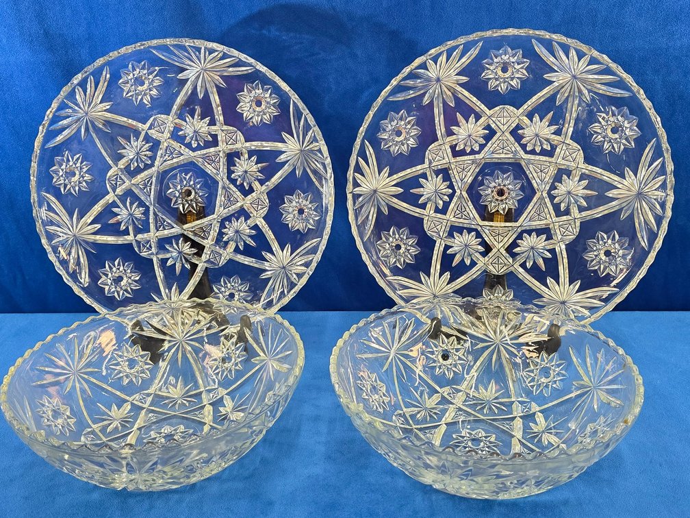 (2) Vintage Star of David Serving Platters & Bowls