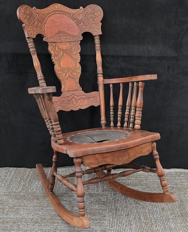 Antique Carved Wood Rocker (LPO)