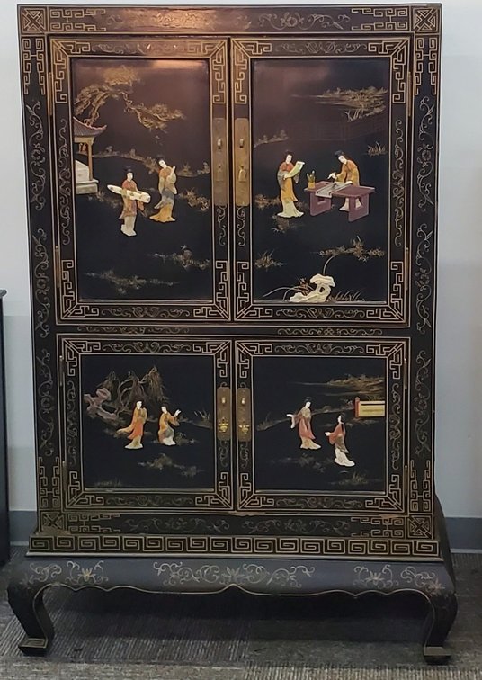 Oriental Black Lacquer Cabinet on Base (LPO)