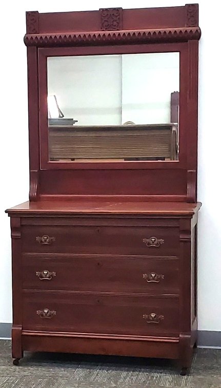 3-Drawer Solid Wood Dresser w/Mirror (LPO)