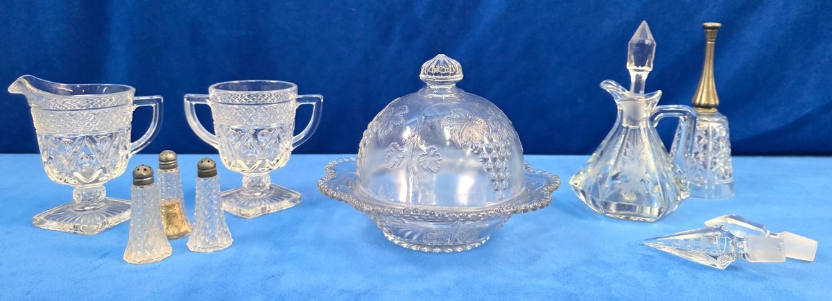 Vintage Butter Bowl, Crystal Bell, Cream and Sugar & More 