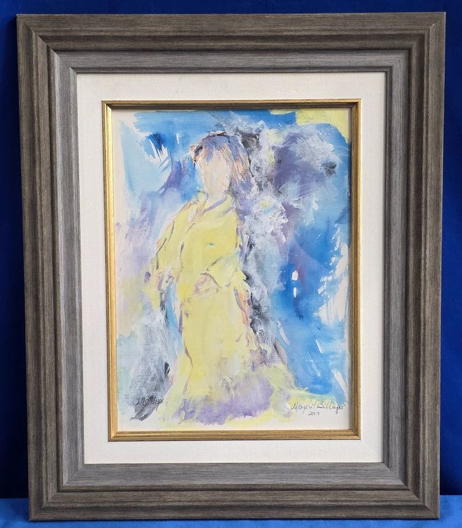 Angel Pastel Painting by Margaret Billings
