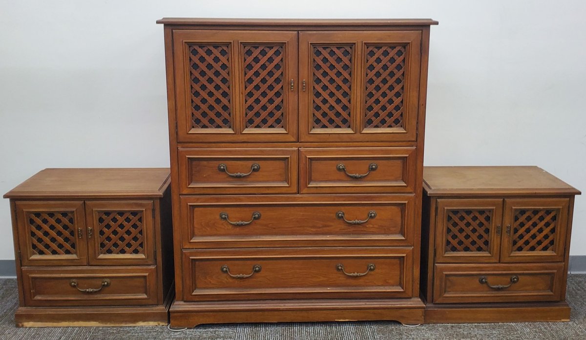 Solid Wood Armoire & (2) Solid Wood Nightstands (LPO)