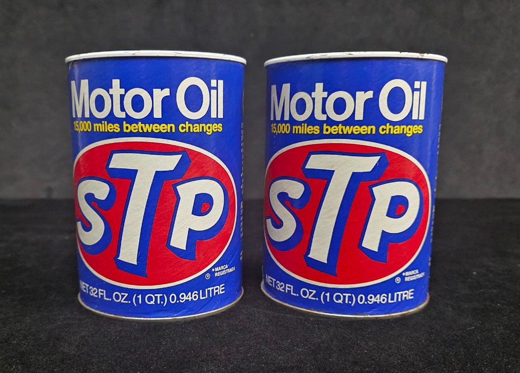 (2) Vintage STP Motor Oil Cans 