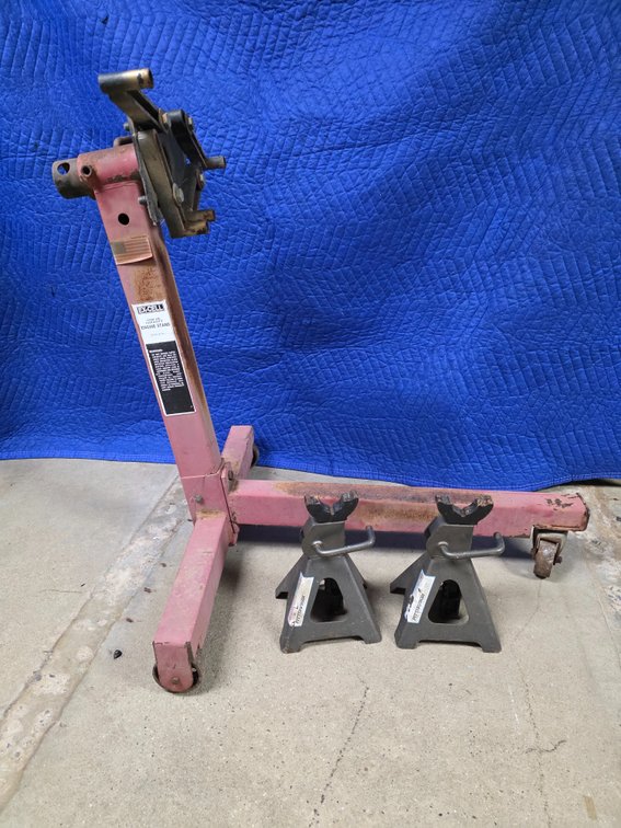 Engine Stand and (2) Jack Stands. (LPO)