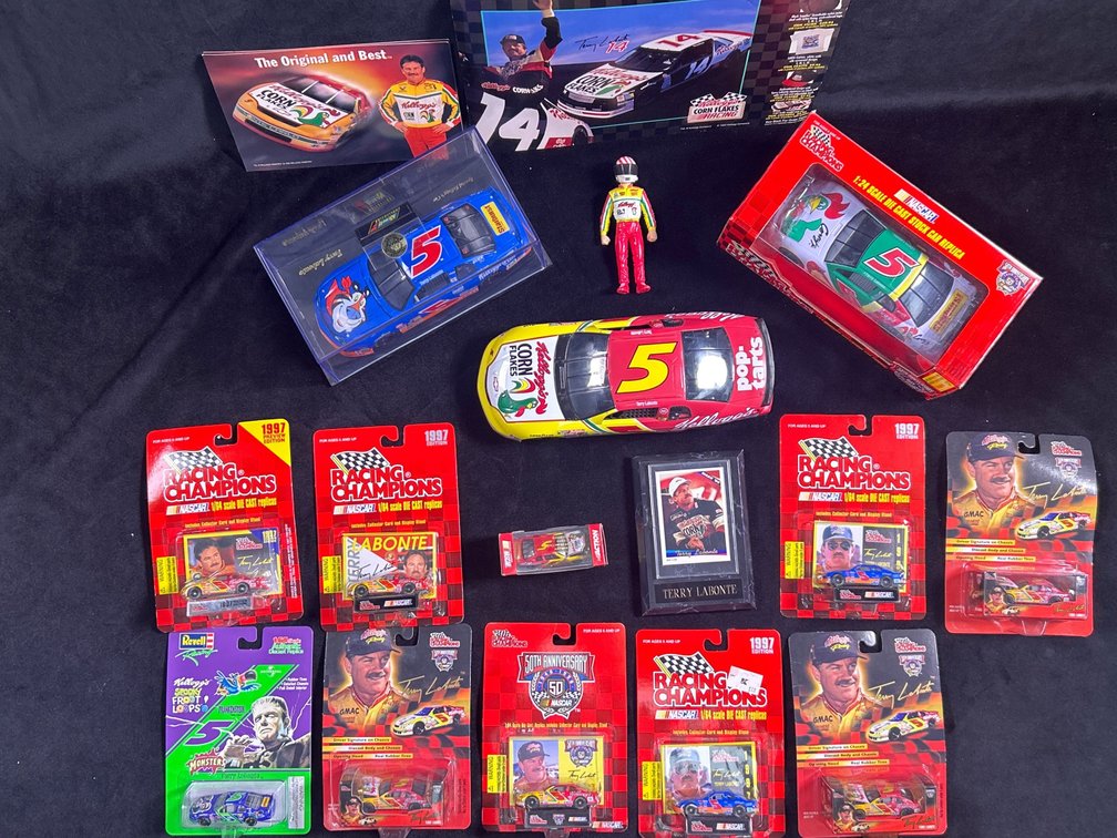 Terry Labonte Memorabilia, Including Action Figure, Die Cast Cars, And More.