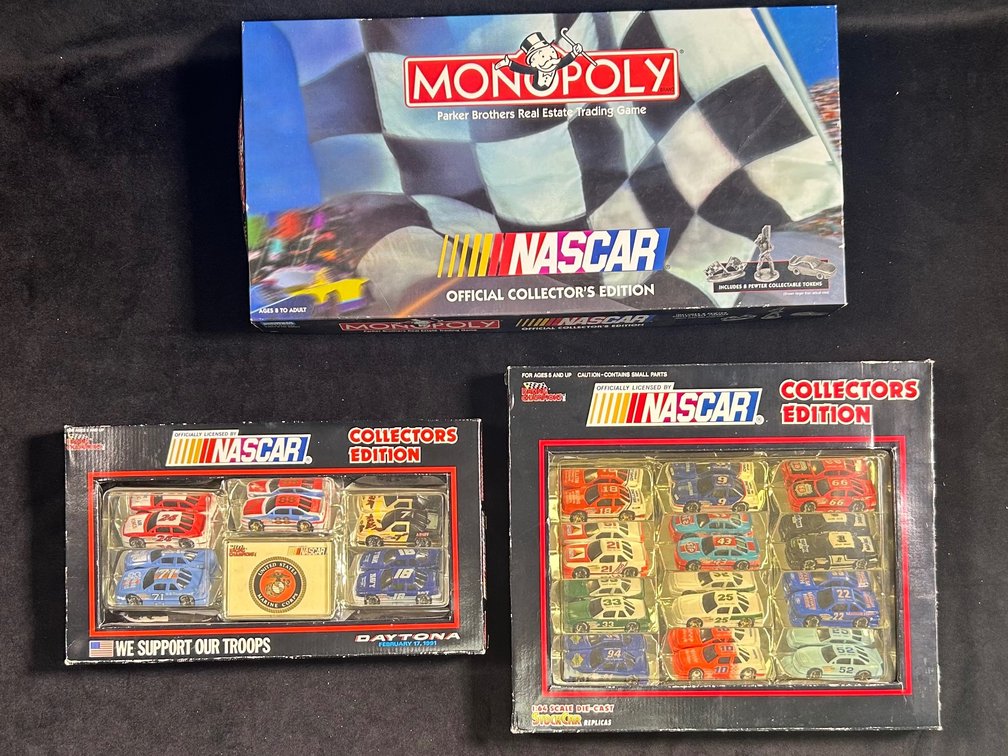 NASCAR Monopoly Game With NASCAR Die Cast Cars.