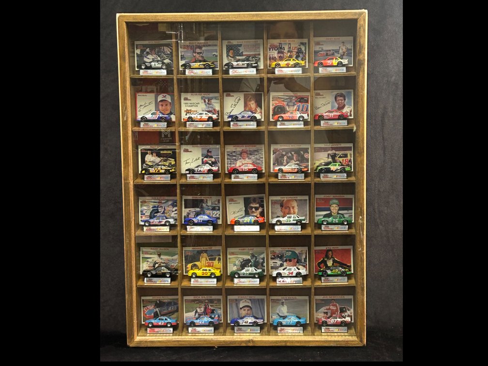 (30) NASCAR 1/64 Scale Die Cast Cars In Shadowbox. Various Drivers. (LPO)