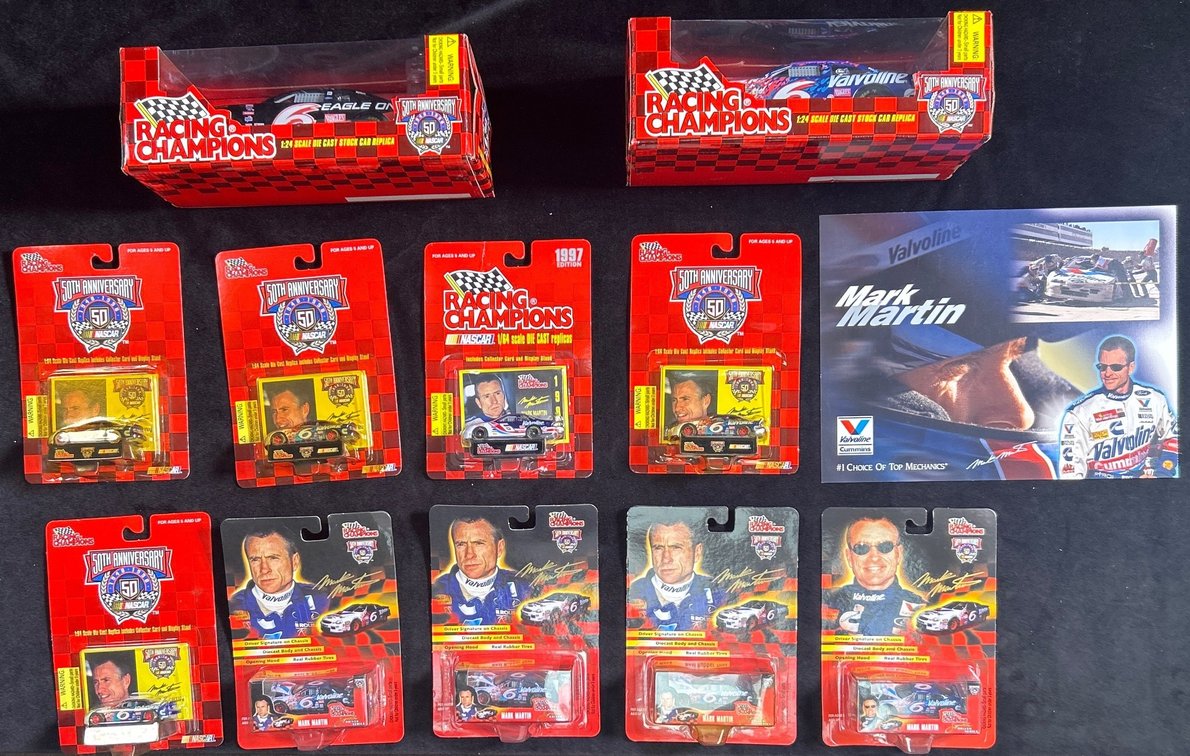 (9) 1/64 Scale And (2)1/24 Scale Mark Martin Die Cast Cars  