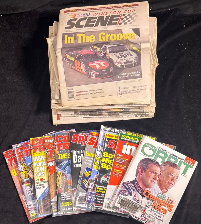 Vintage NASCAR Magazines And Newspapers.