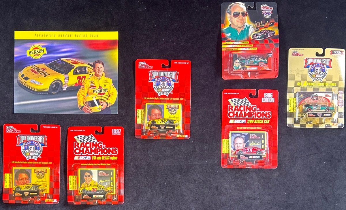 (3) 1/64 Scale Johnny Benson Die Cast Cars  And (3)  1/64 Scale Ken Schrader Die Cast Cars.