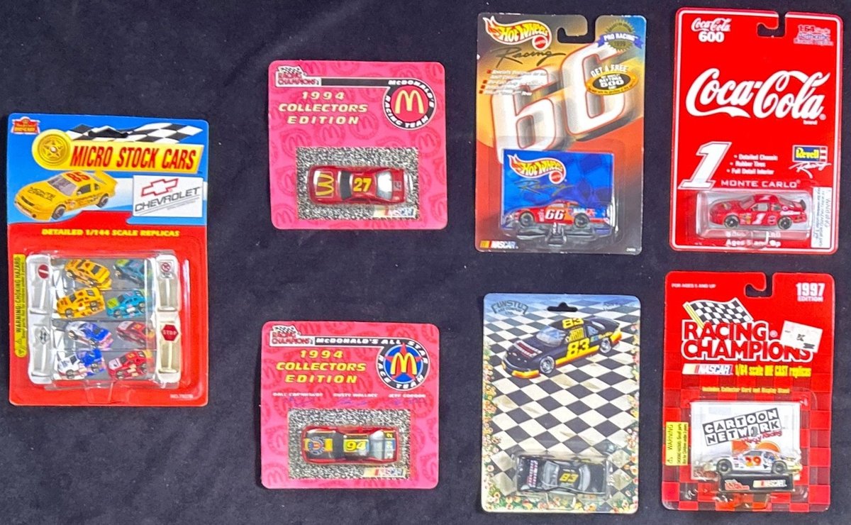 (6) 1/64 Scale Assorted NASCAR Die Cast Cars And Micro Stock Replicas.