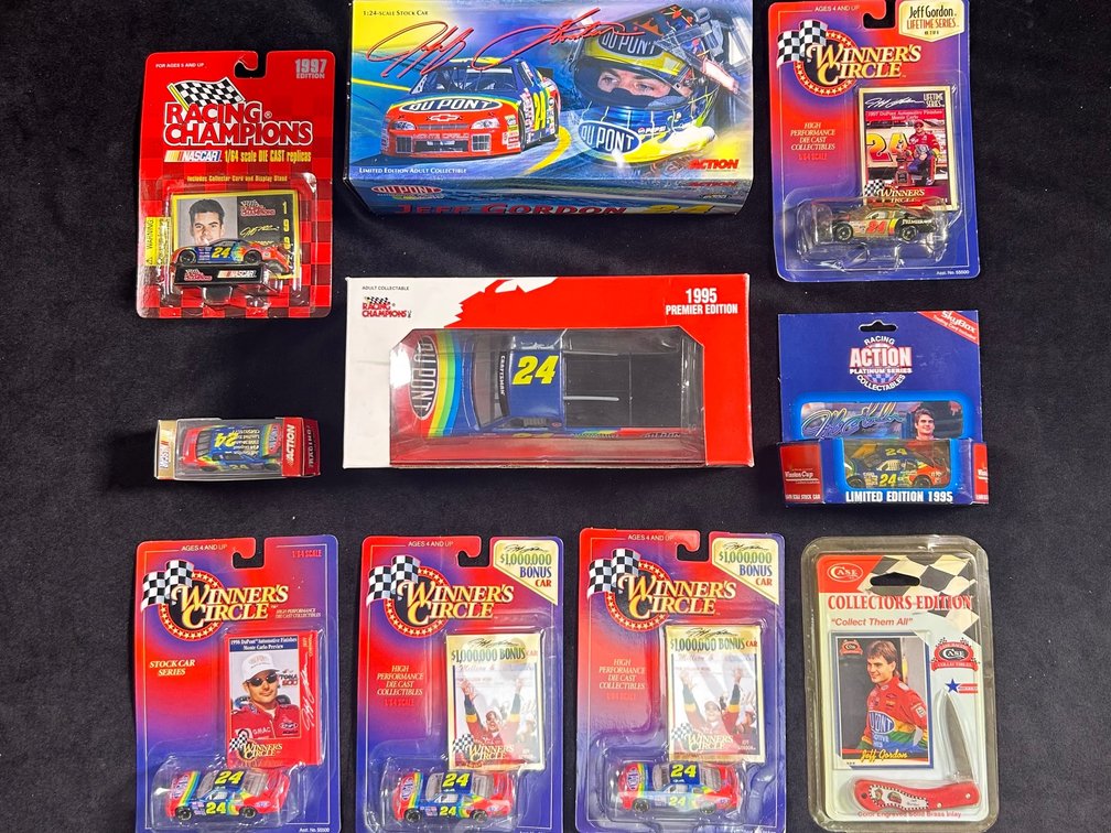 Jeff Gordon Memorabilia, Including Die Cast Cars And More.