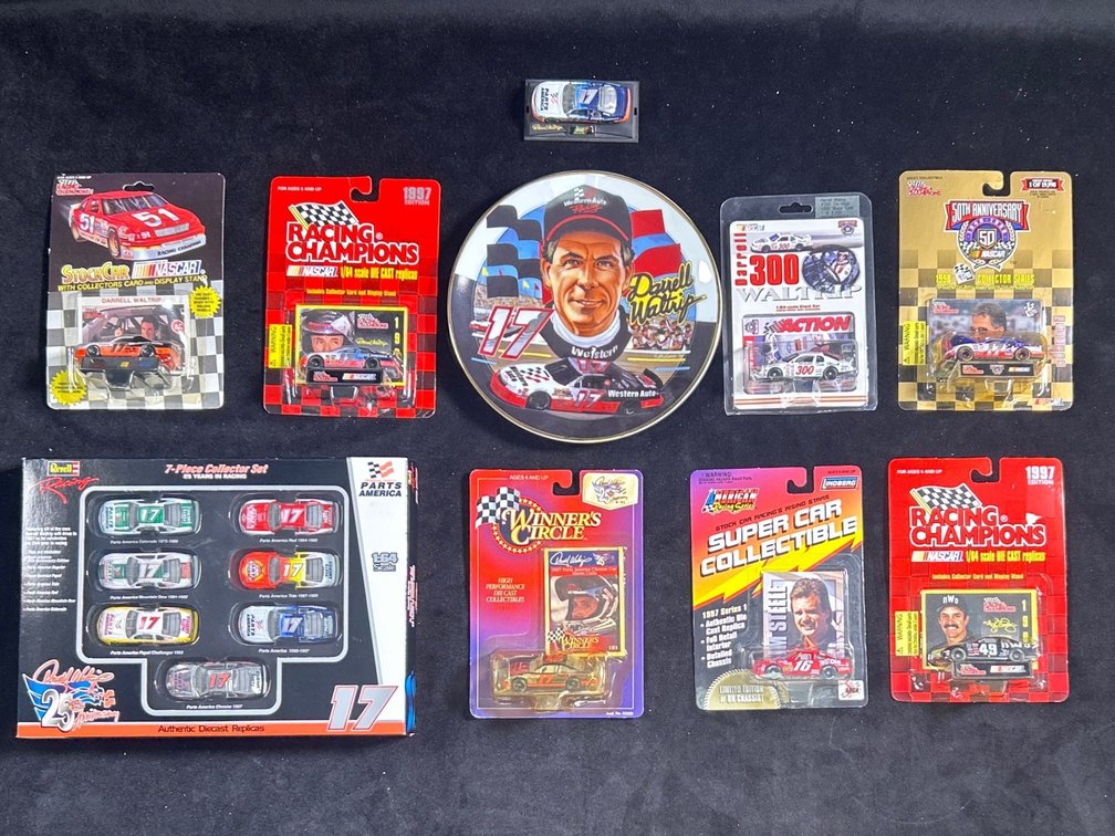 (12) 1/64 Scale Darrel Waltrip Die Cast Cars And More.