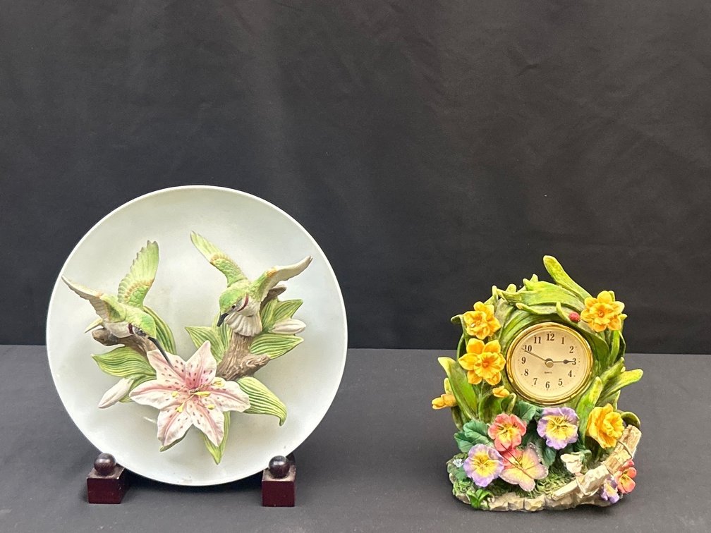 Porcelain Hummingbird Plate & Clock (LPO)