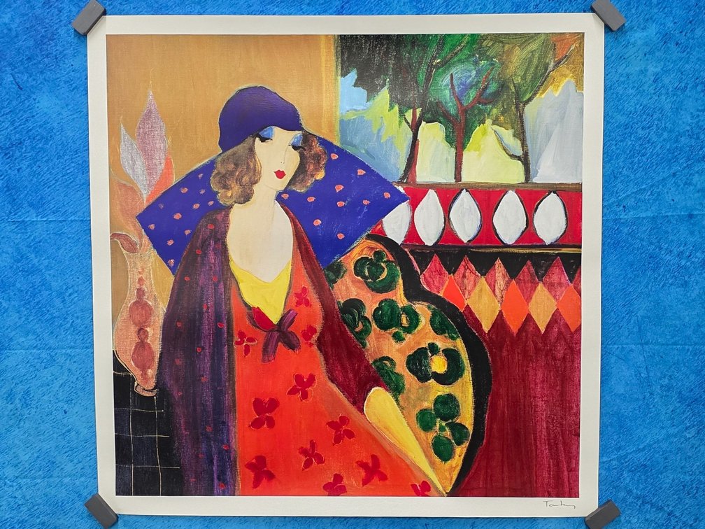 "Indigo Chapeau" by artist Itzchak Tarkay.