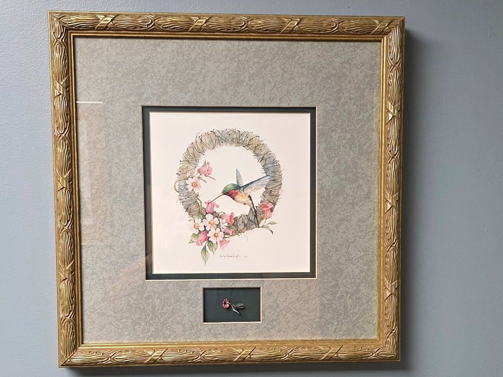 Humming Bird Wreath Art Print