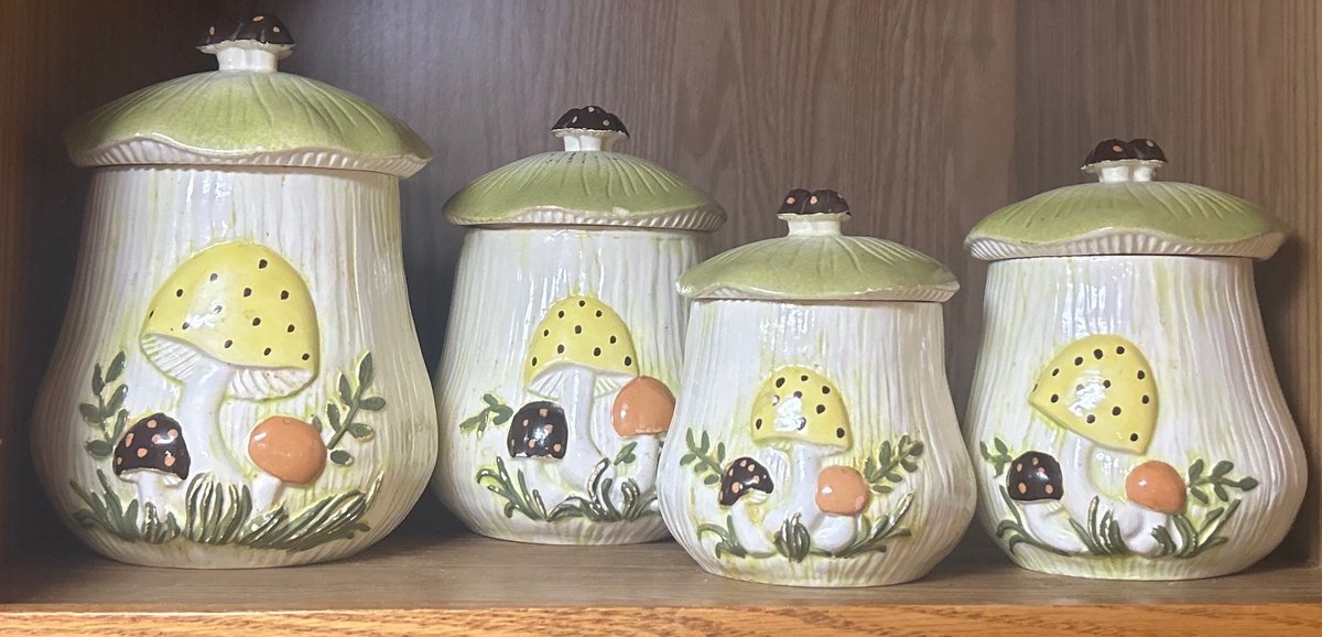 Vintage Ceramic Mushroom Canister Set (LPO)