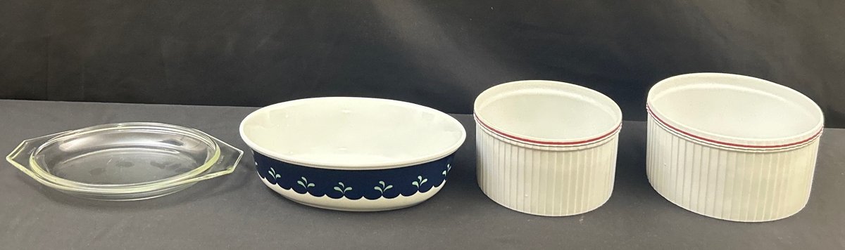 Lenox Sapphire Oval Casserole & (2) Pillivuyt Casserole Dishes