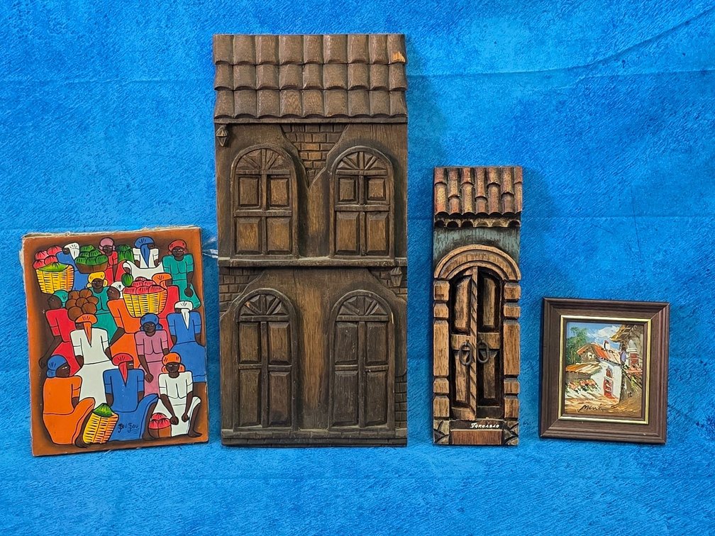 Painting on Canvas from Jamaica, Wood Wall Art from Brazil & More