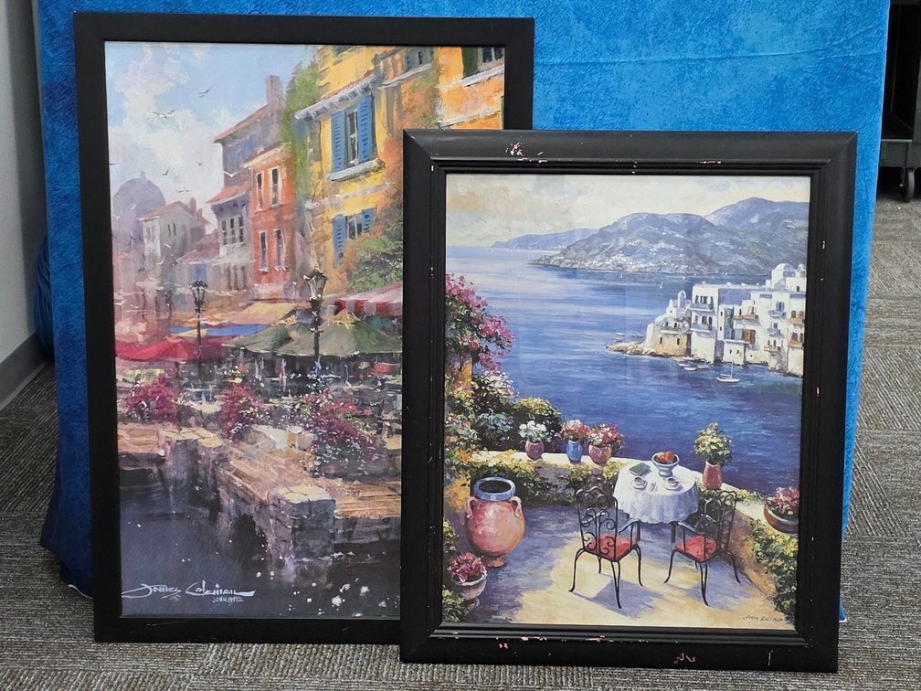 "Zaccheo Aegean Vista" by artist John Zaccheo & "Marketplace" by James Coleman