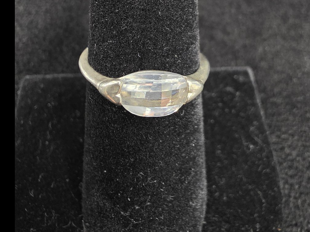 Moissanite Ring (Marked Sterling Silver)