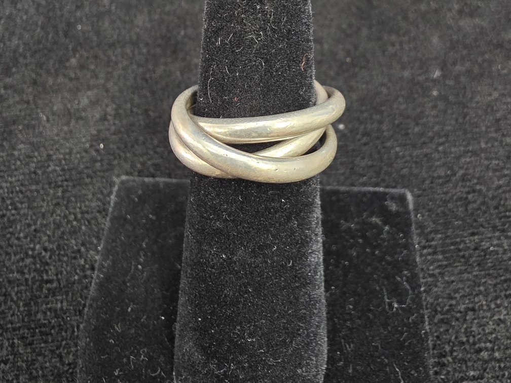 Vintage 3-Band Ring (Marked Sterling Silver)