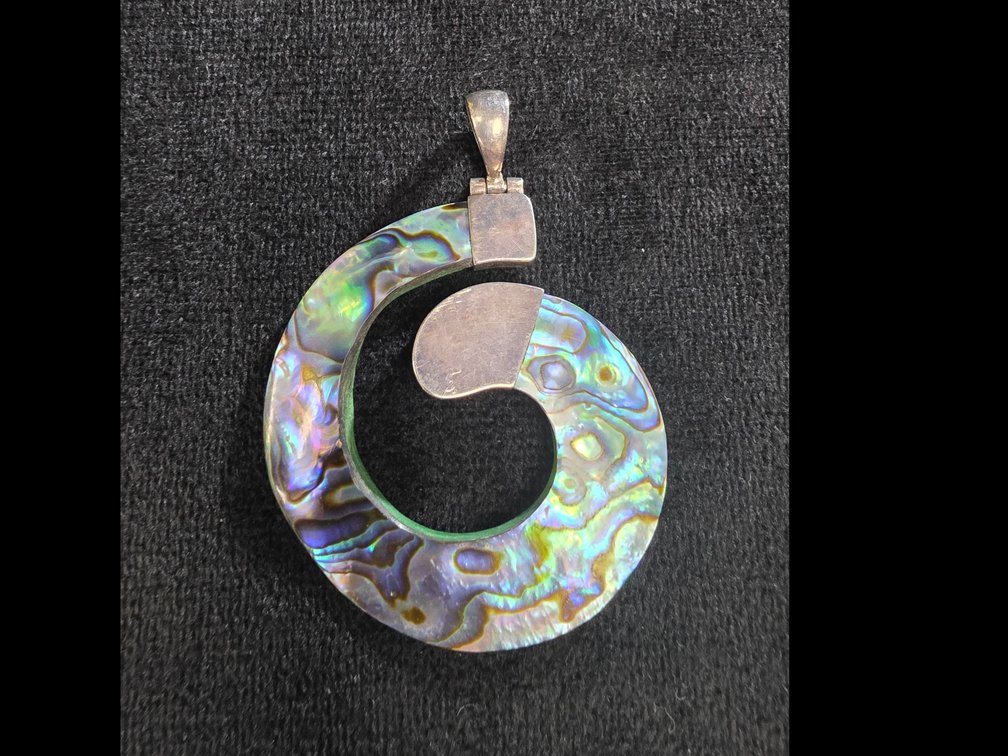 Abalone Shell Pendant (Marked Sterling Silver)