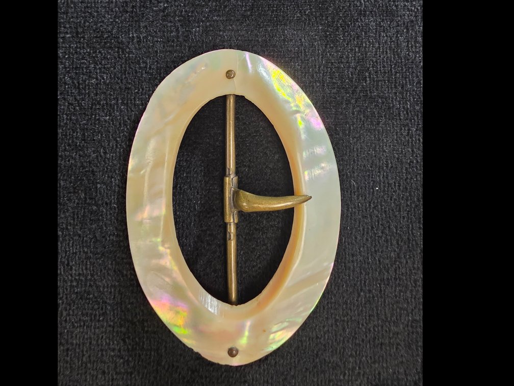 Vintage Oval Mother of Pearl Sash Buckle