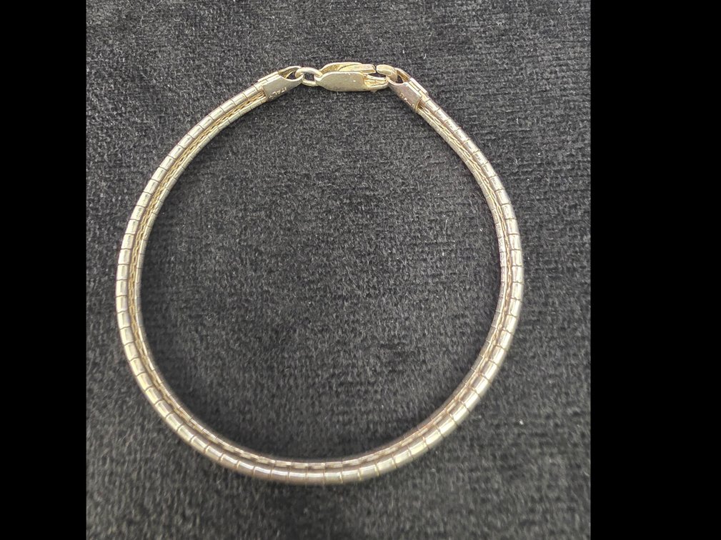 Herringbone Bracelet  (Marked Sterling Silver)