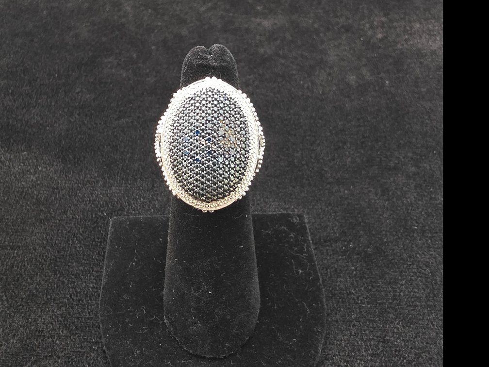 Pave Ring (Marked Sterling Silver)
