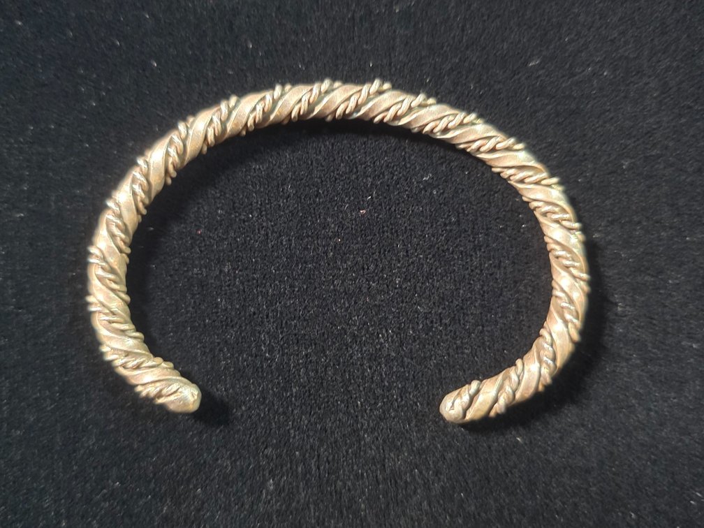 Twisted Open Bangle (Marked Sterling Silver)