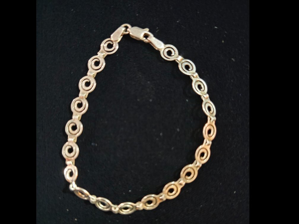 Circle Link Bracelet (Marked Sterling Silver)