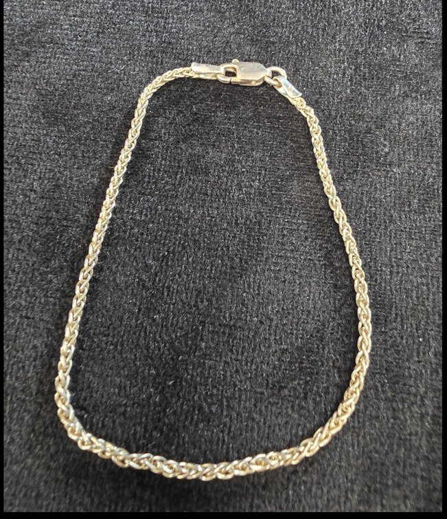 Rope Chain Bracelet (Marked Sterling Silver)