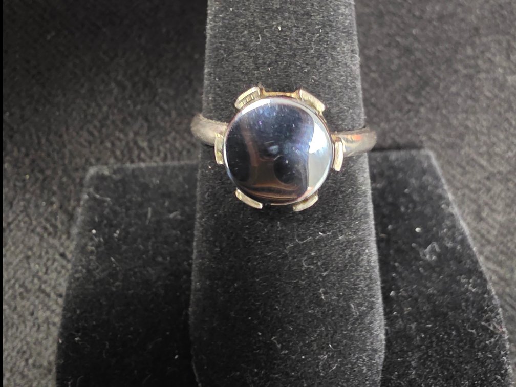 Hematite Ring (Marked Sterling Silver)