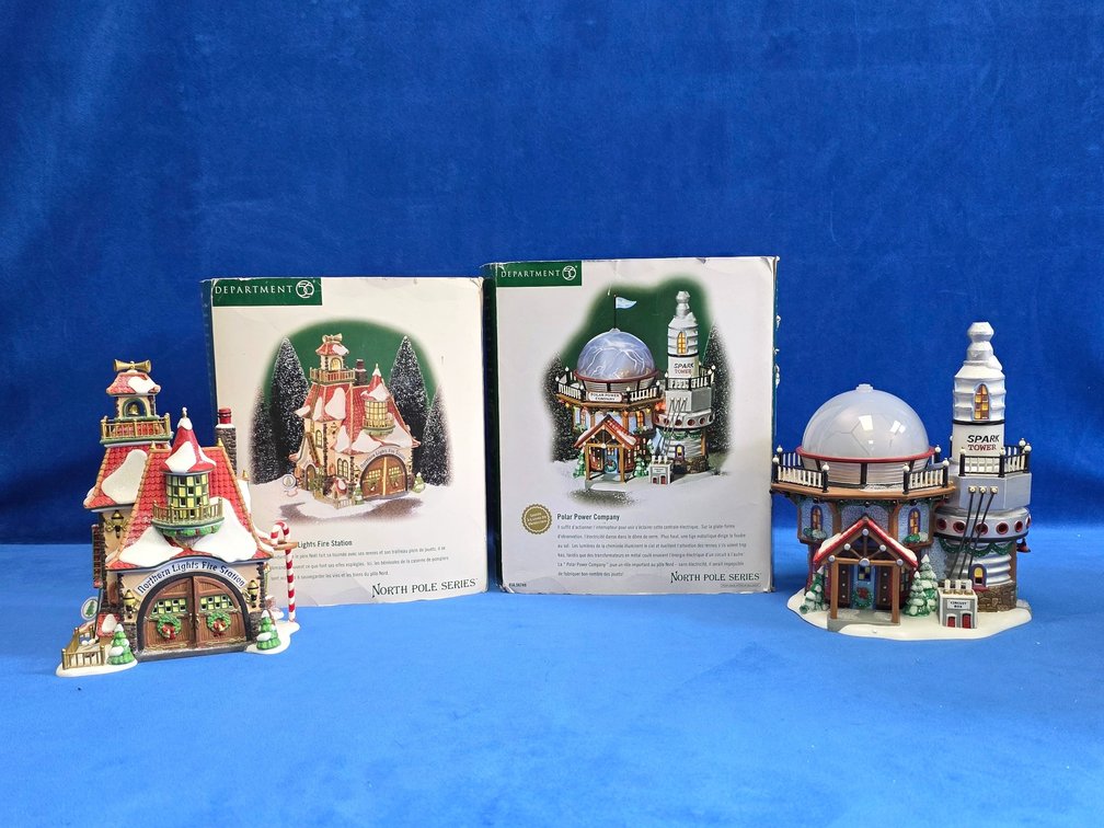 Department 56 "Polar Power Company" & "Northern Lights Fire Station"