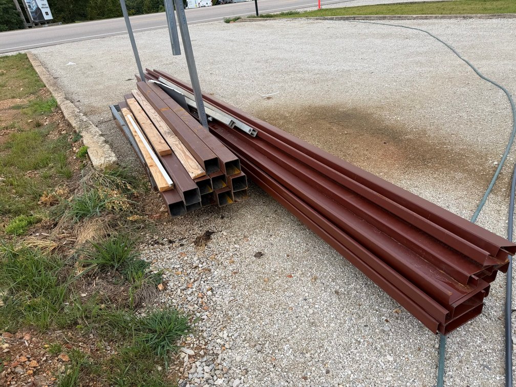 Steel Lot - 20' Z Purlins, Flat Stock & 10' 4-inch Square Tube