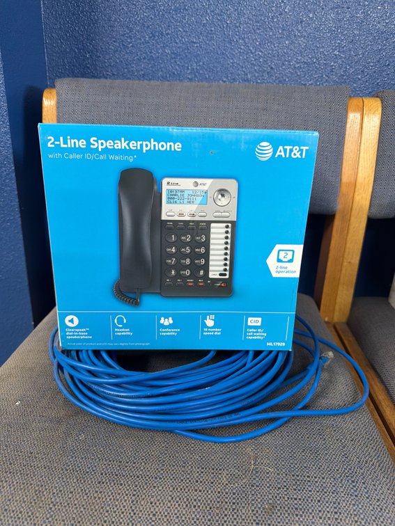 2 line speaker phone and cable