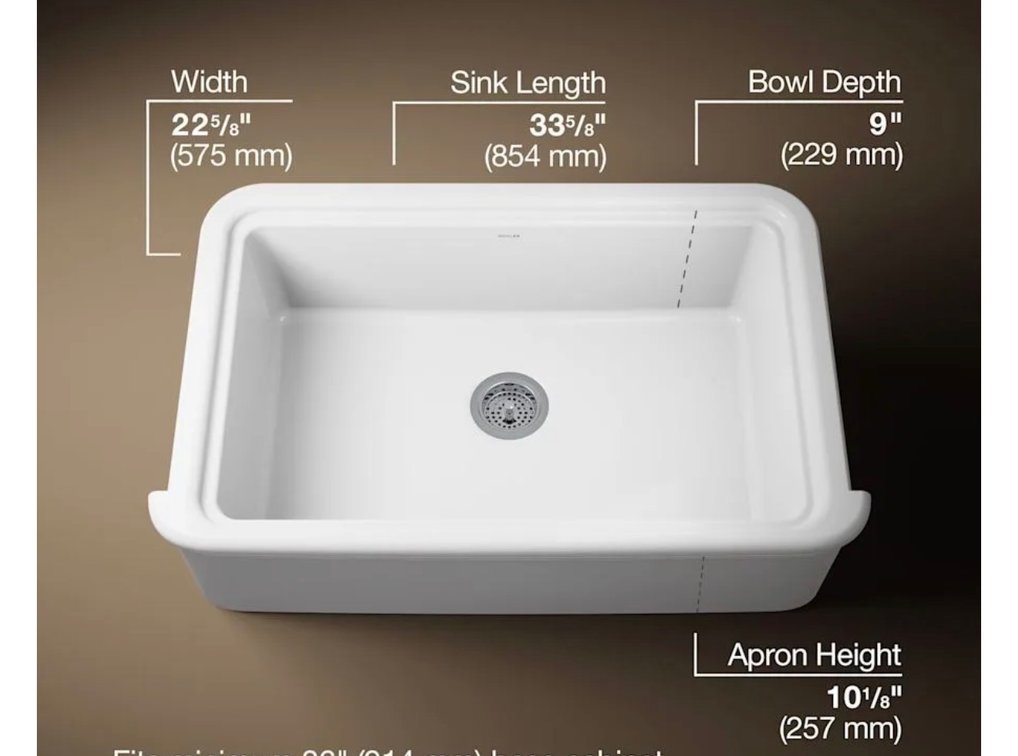 35 1/2" Farmhouse Single Basin Fireclay Kitchen Sink