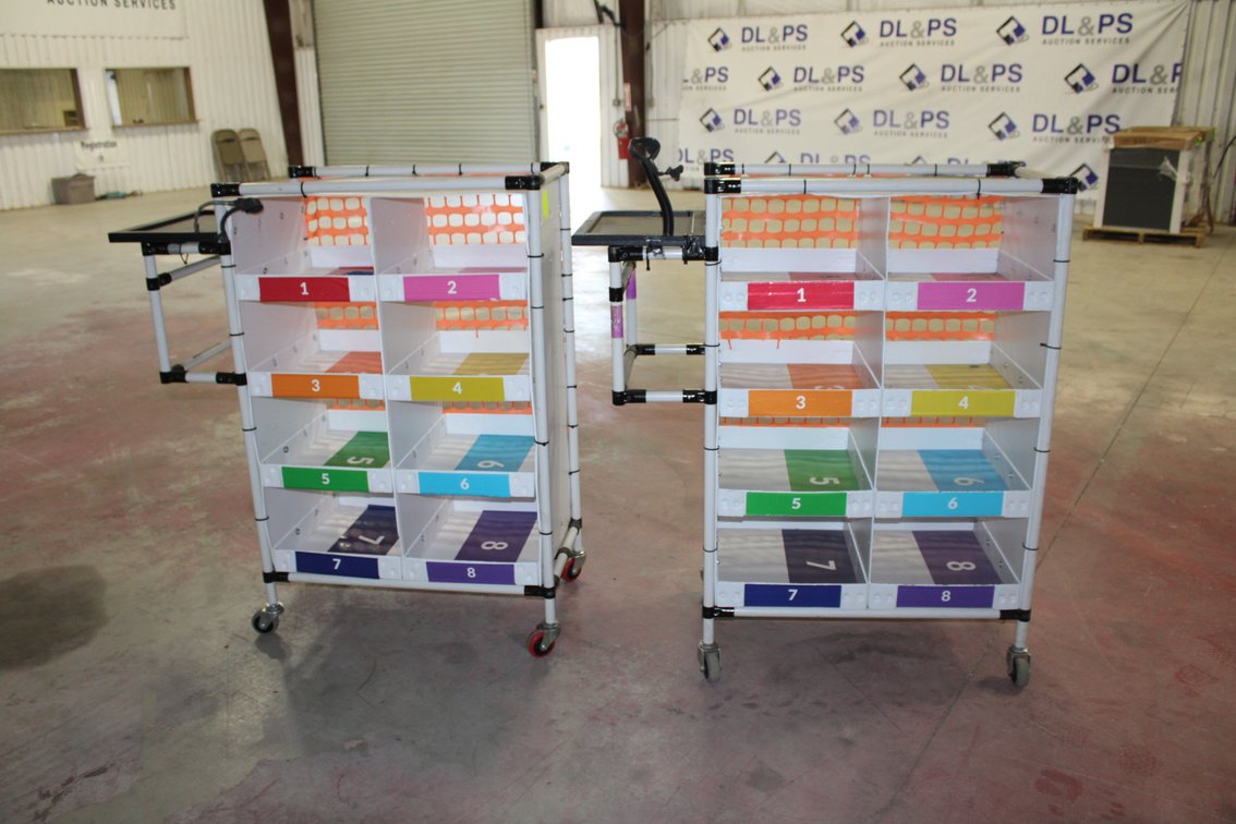 (2) 8 Bin Shop Carts
