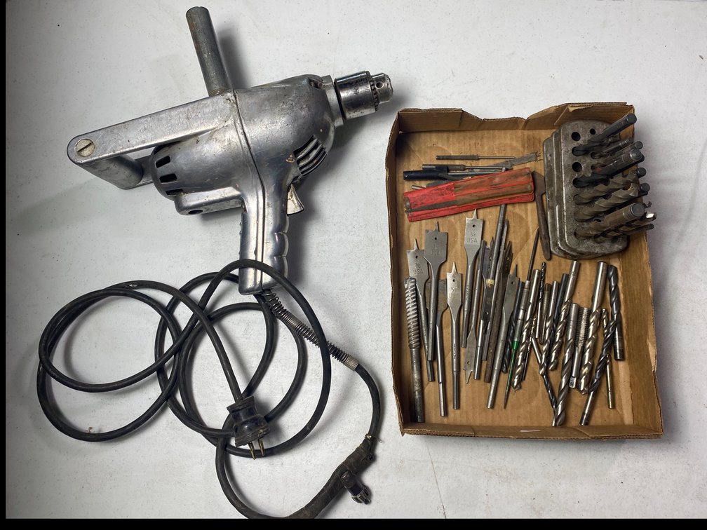 Electric drill with bits 