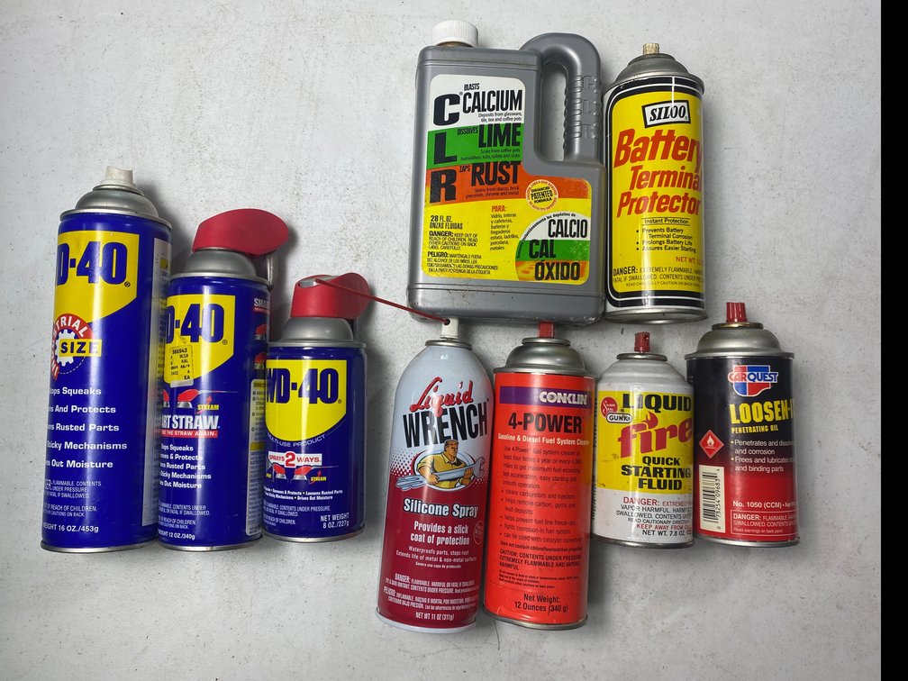 WD-40, cleaners