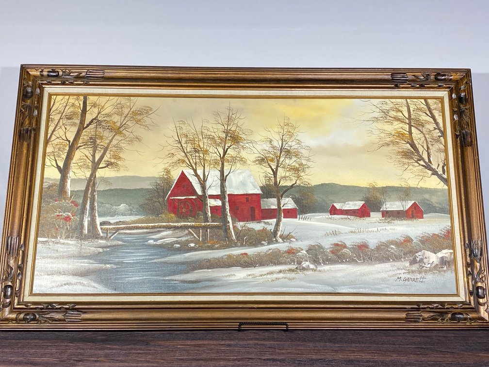 M. Garrett Barn Scene Painting