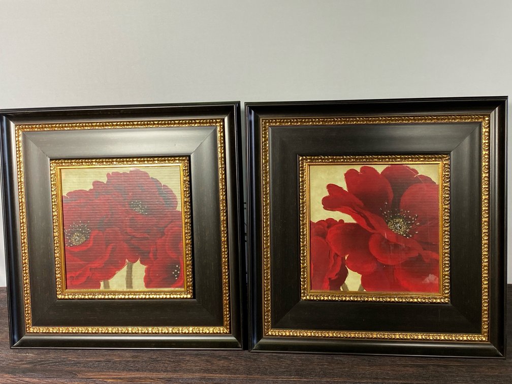 Set of Red Poppies Paitning Prints