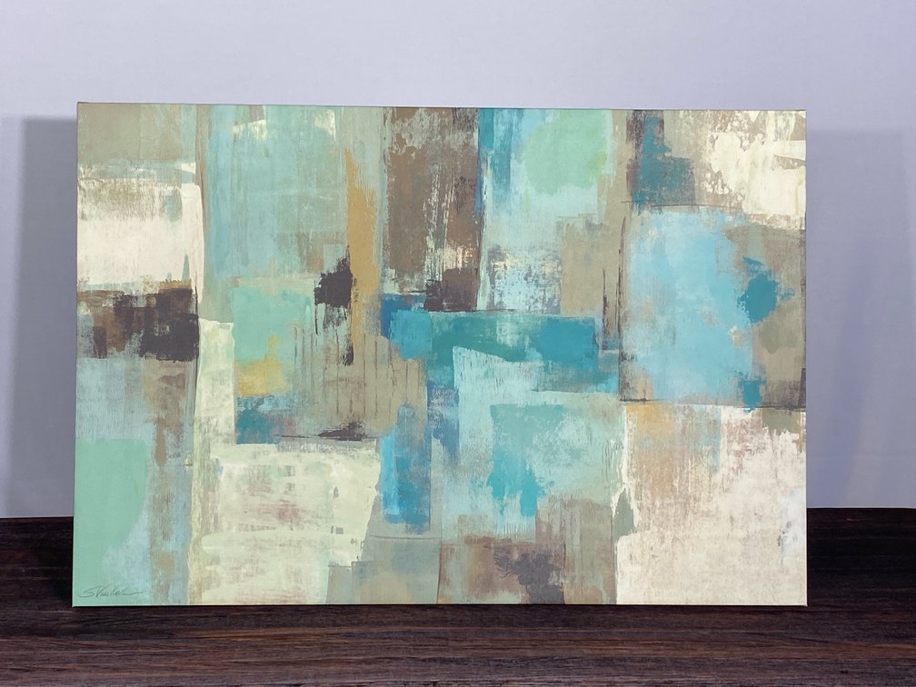 Home Decor teal and tan Canvas