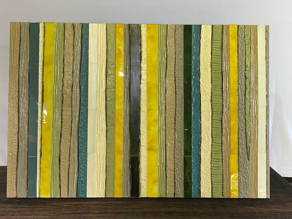 Wood and Glass Textured wall decor 